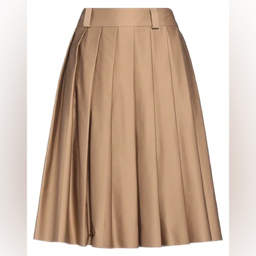 Pleated Khaki Skirt